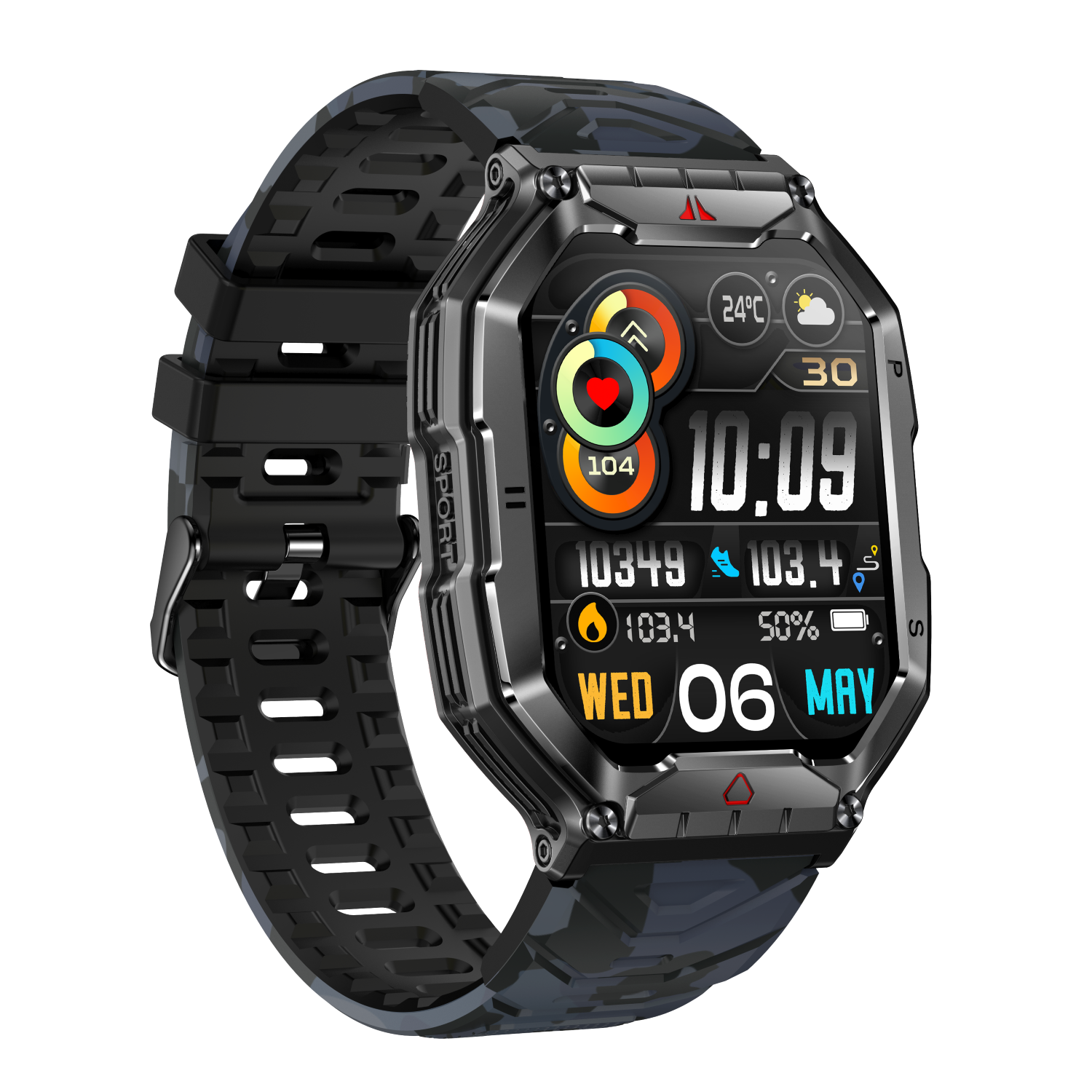 ZCWATCH V0623 OUTDOOR MİLİTARY BT CALL, PUSULA, SPOR SAĞLIK, PROFESYONEL AKILLI SAAT - Görsel 4